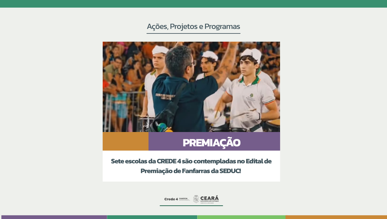Sete escolas da CREDE 4 são contempladas no Edital de Premiação de Fanfarras da SEDUC!